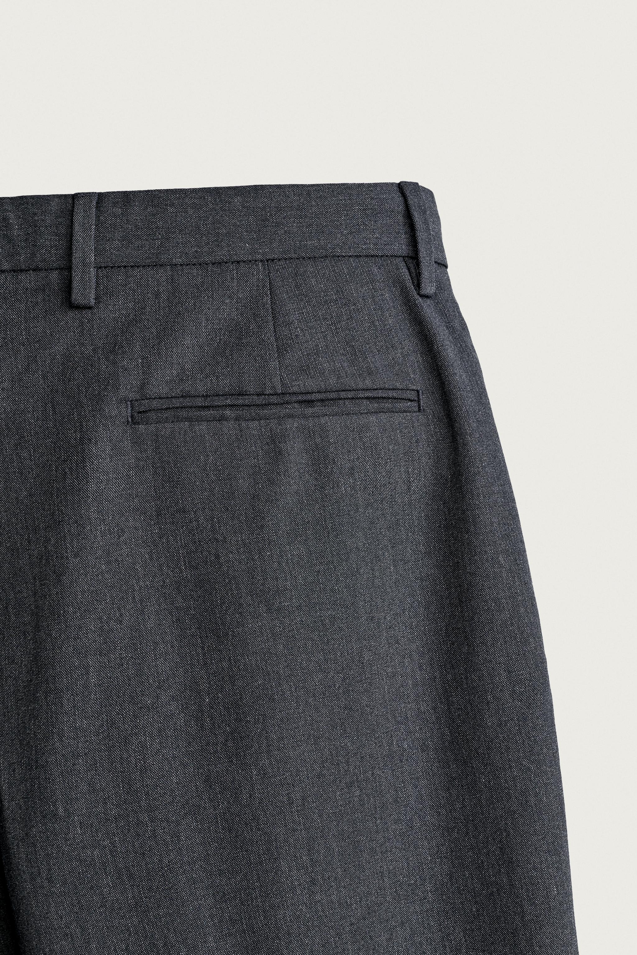 REGULAR FIT PLEATED SUIT PANTS